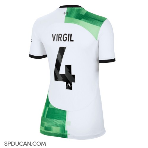 Zenski Nogometni Dres Liverpool Virgil van Dijk #4 Gostujuci 2023-24 Kratak Rukav
